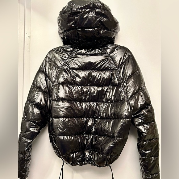 NWT Zara Black Cropped Puffer Bomber Jacket Shiny Versatile - Picture 11 of 15
